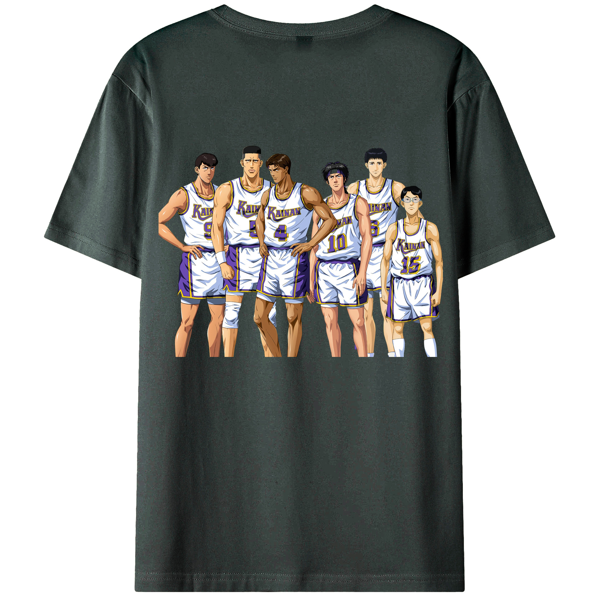 （画像用） SLAM DUNK／スラムダンク 綿100％ メンズ半袖Tシャツ（バックプリント） 通気性
